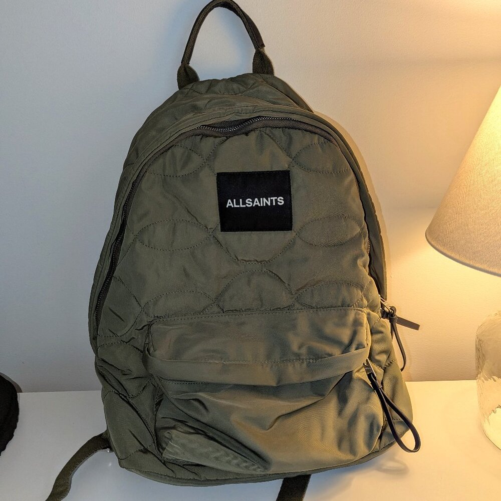All Saints- Carabiner Quilt Recycled Nylon Backpack - Lightly Used!